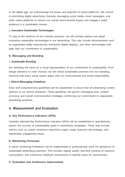 Free Sustainable Event Management Advertising Policy Template  to Edit Online