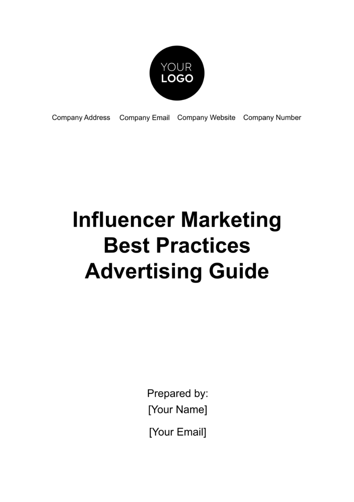 Free Influencer Marketing Best Practices Advertising Guide Template