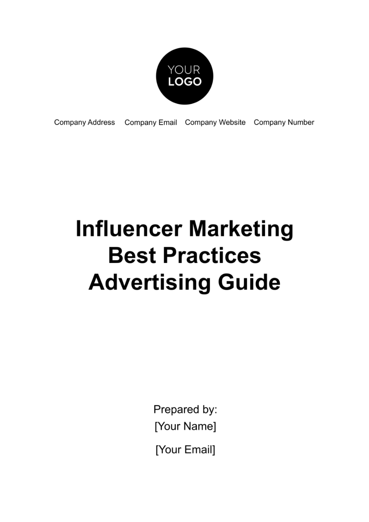 Influencer Marketing Best Practices Advertising Guide Template - Edit Online & Download