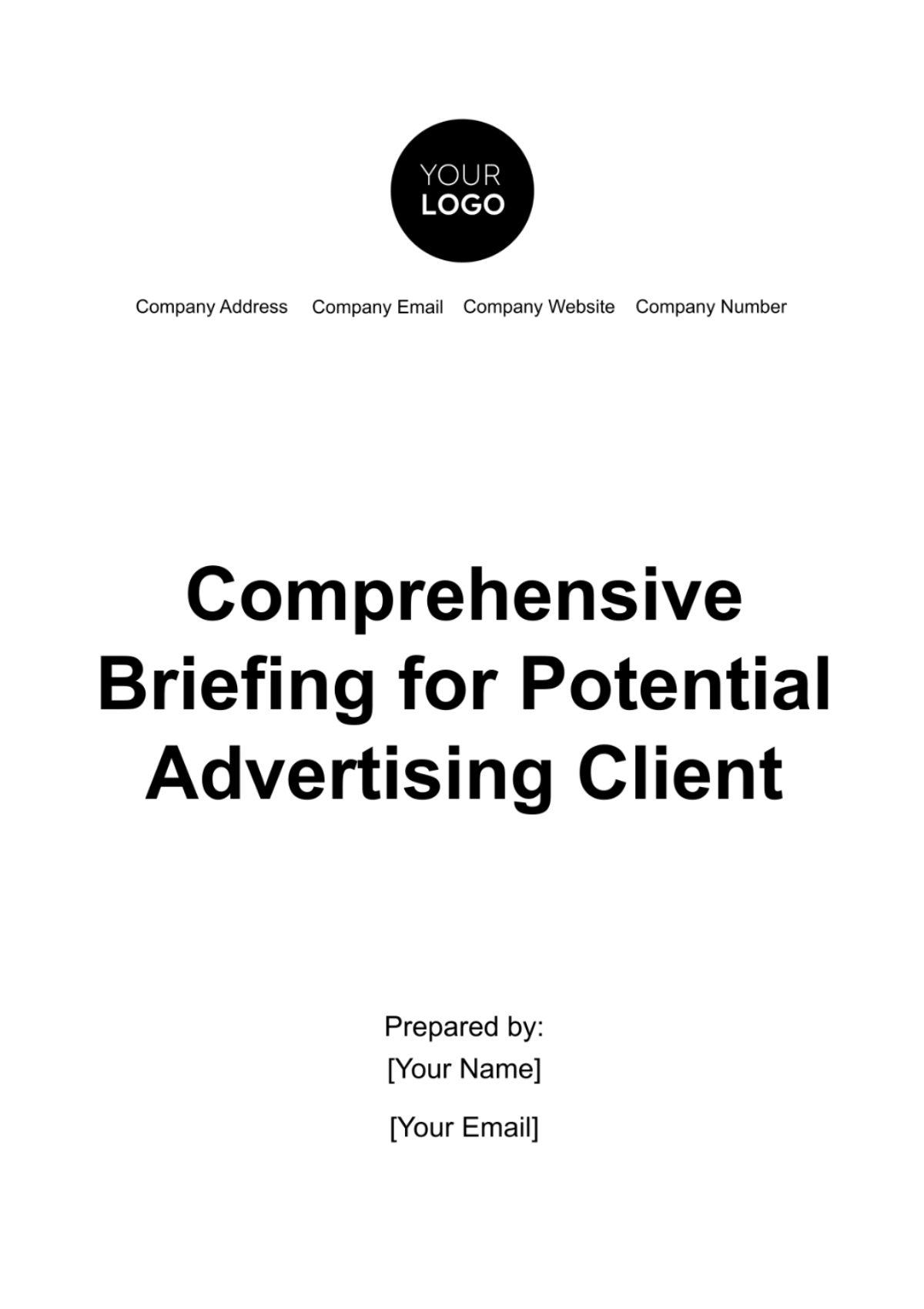 Free Comprehensive Briefing for Potential Advertising Client Template