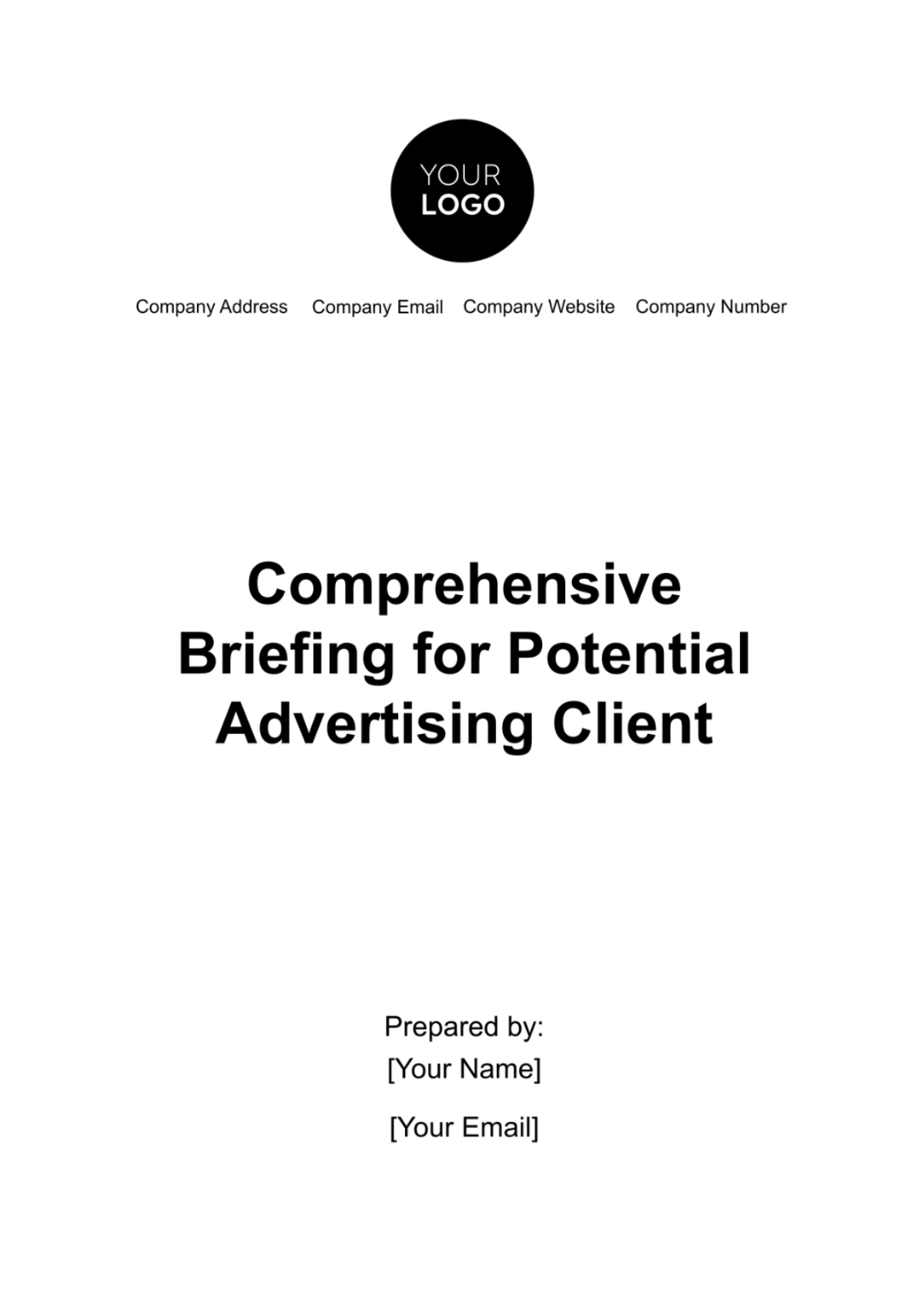 Comprehensive Briefing for Potential Advertising Client Template - Edit Online & Download