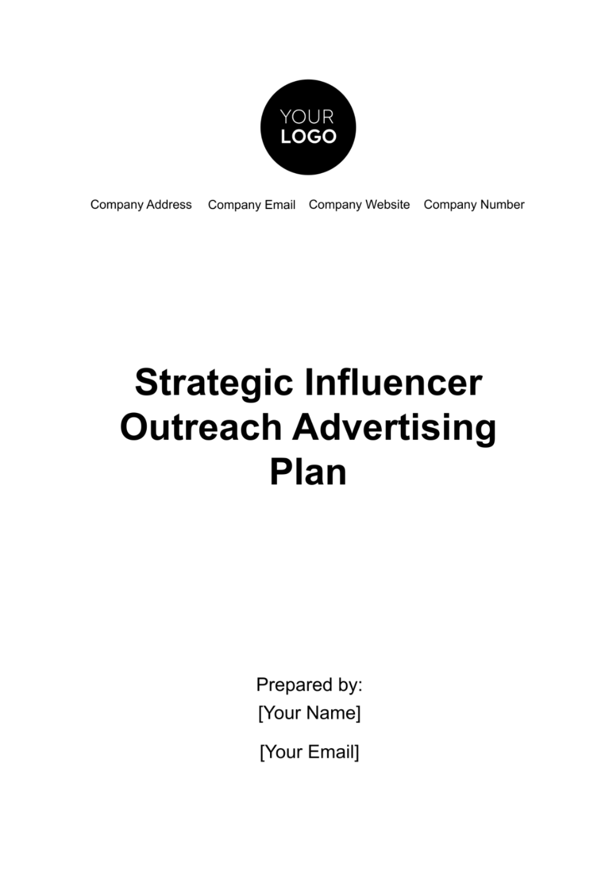 Strategic Influencer Outreach Advertising Plan Template - Edit Online & Download