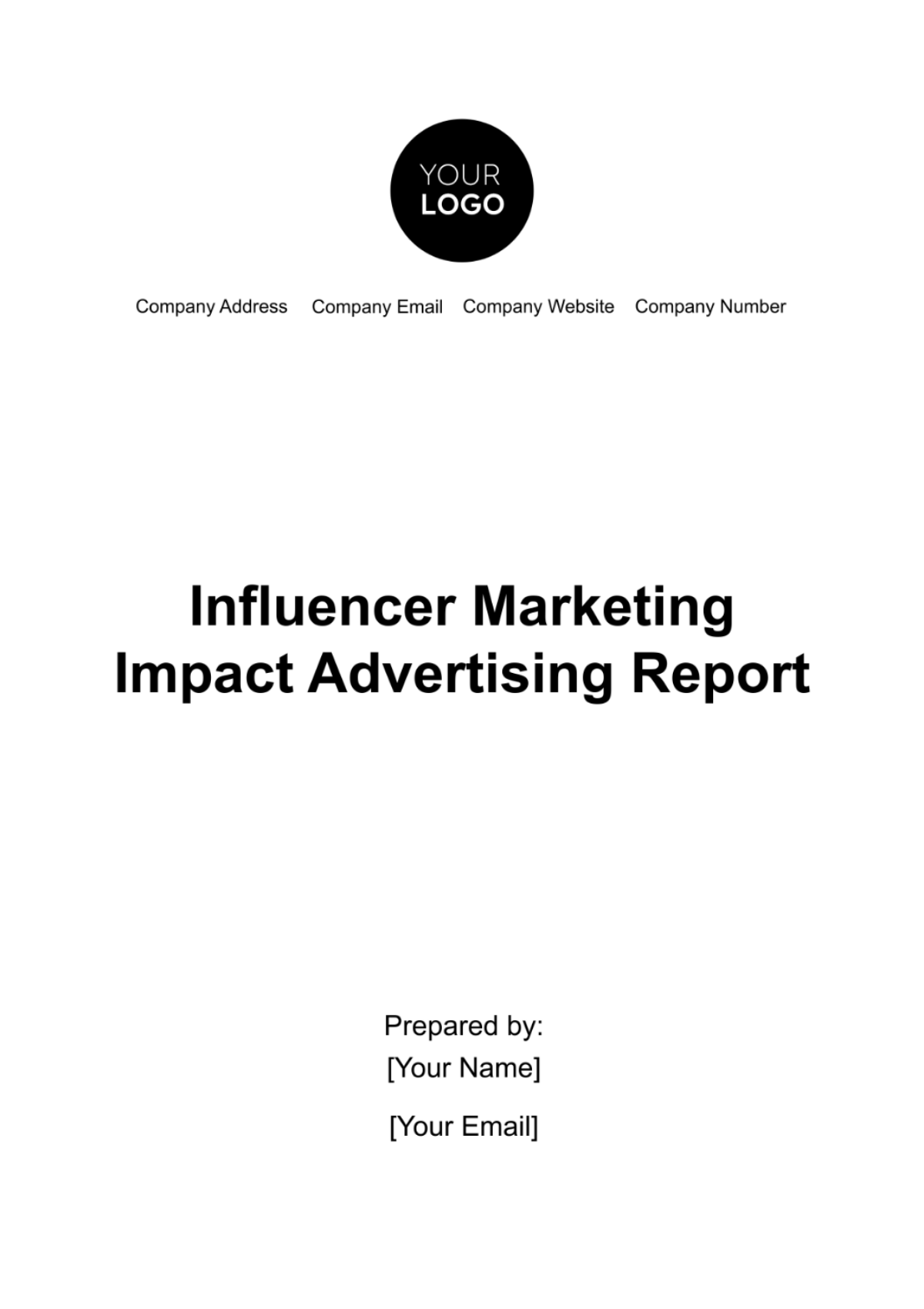 Free Influencer Marketing Impact Advertising Report Template
