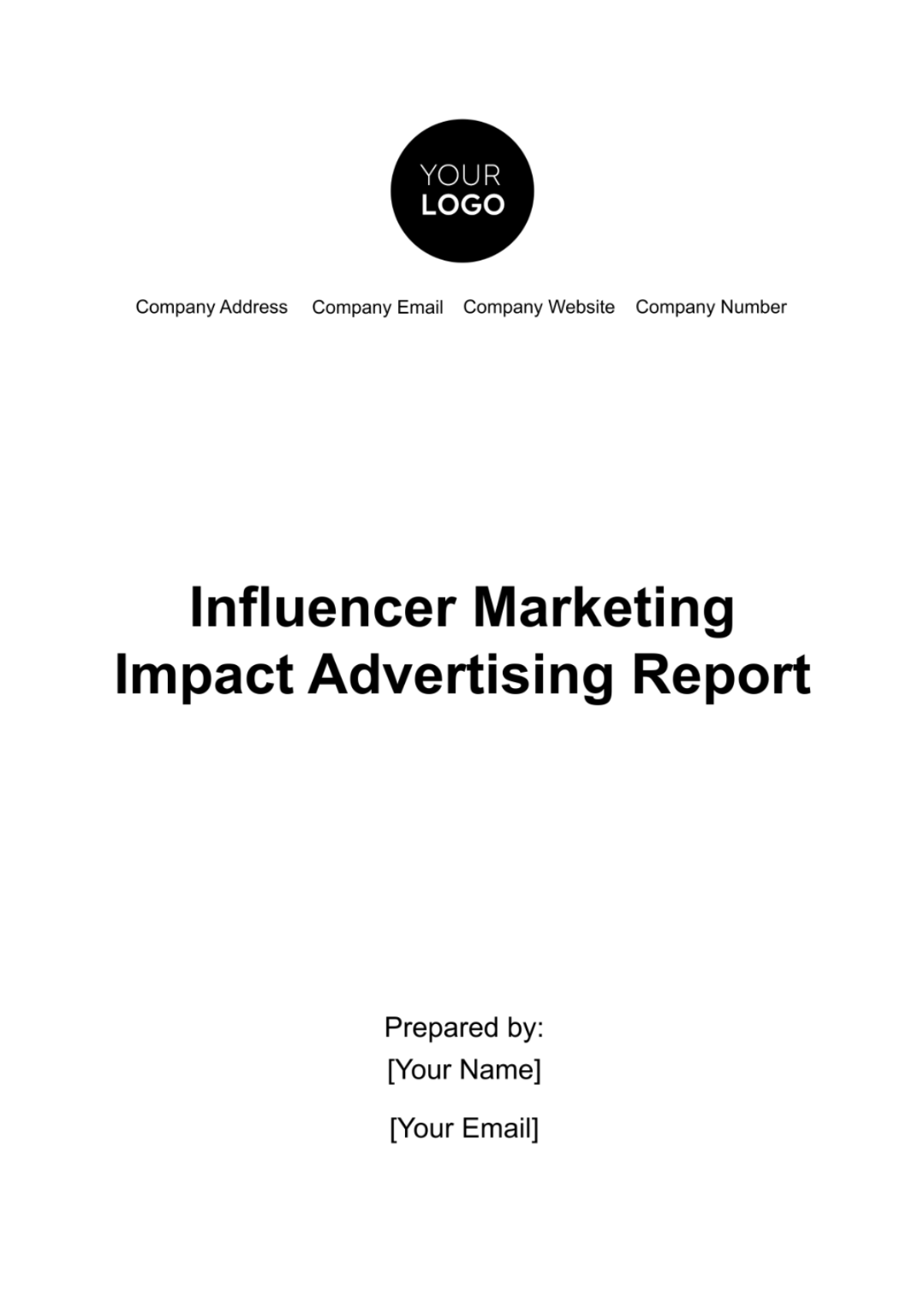 Influencer Marketing Impact Advertising Report Template - Edit Online & Download