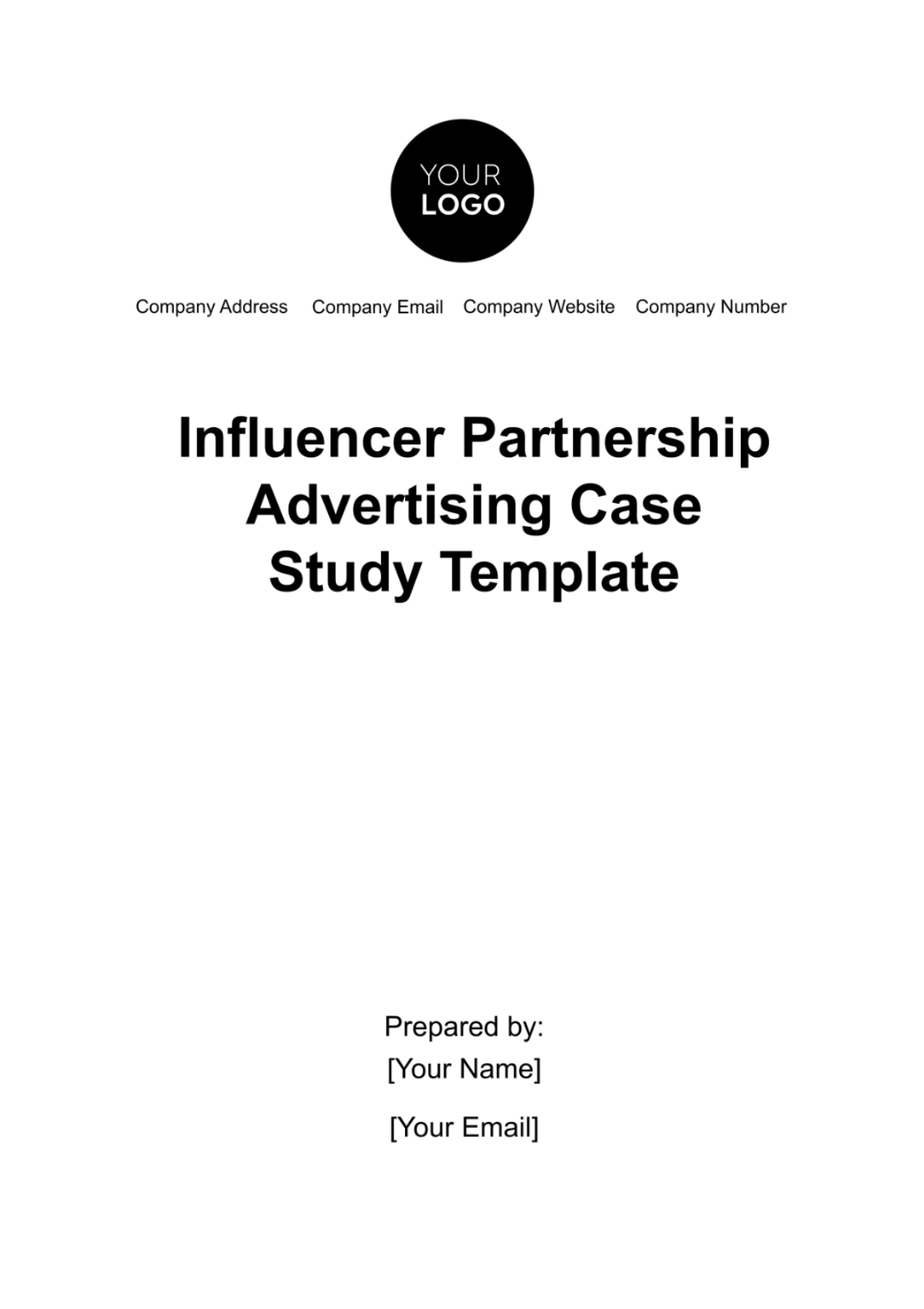 Free Influencer Partnership Advertising Case Study Template
