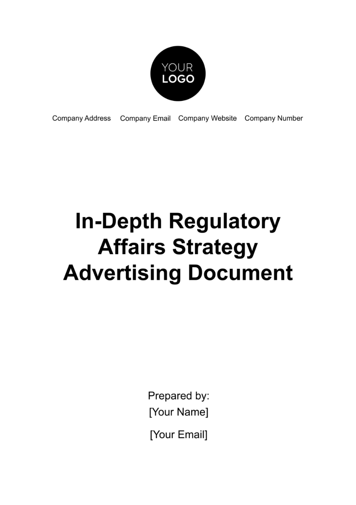 Free In-Depth Regulatory Affairs Strategy Advertising Document Template