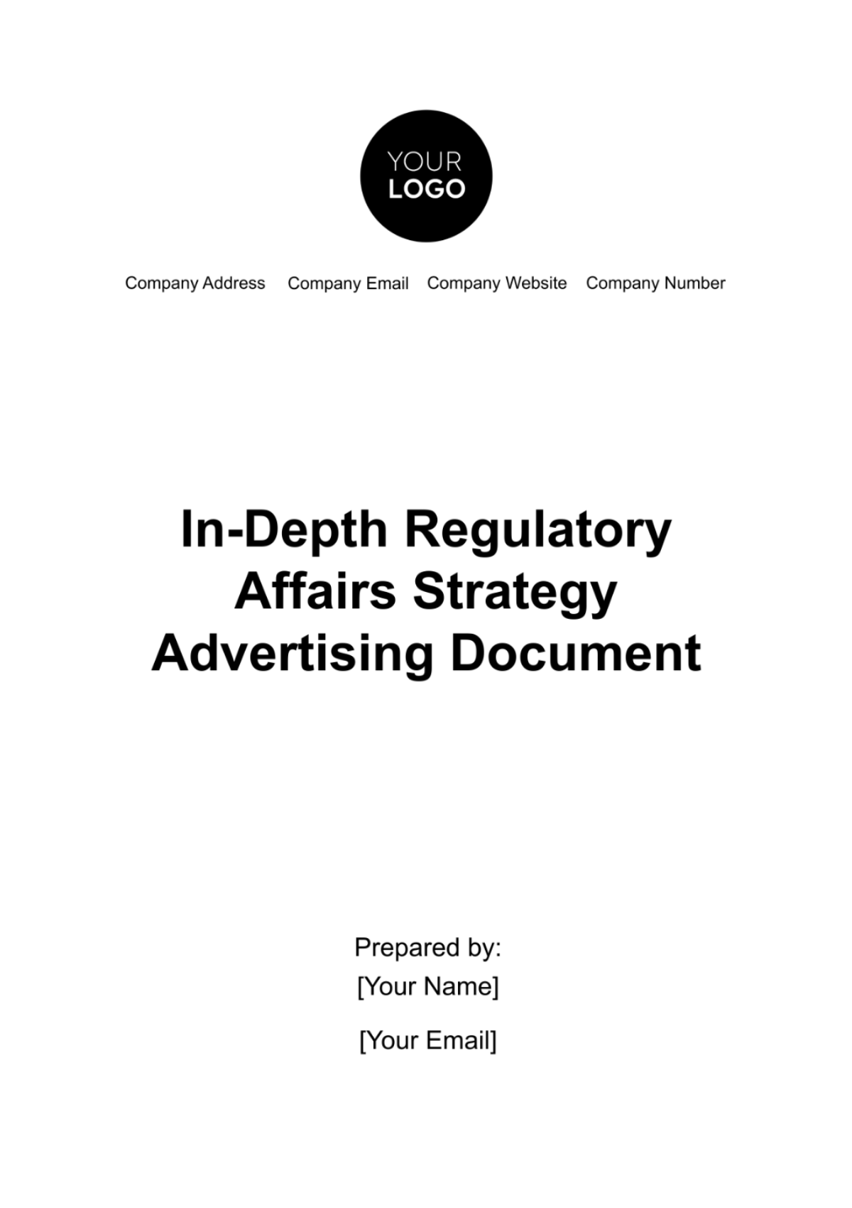 In-Depth Regulatory Affairs Strategy Advertising Document Template - Edit Online & Download