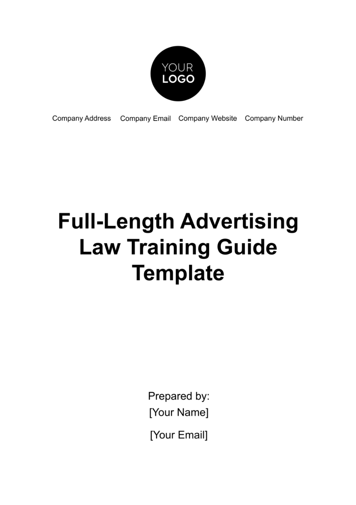 Full-Length Advertising Law Training Guide Template - Edit Online & Download