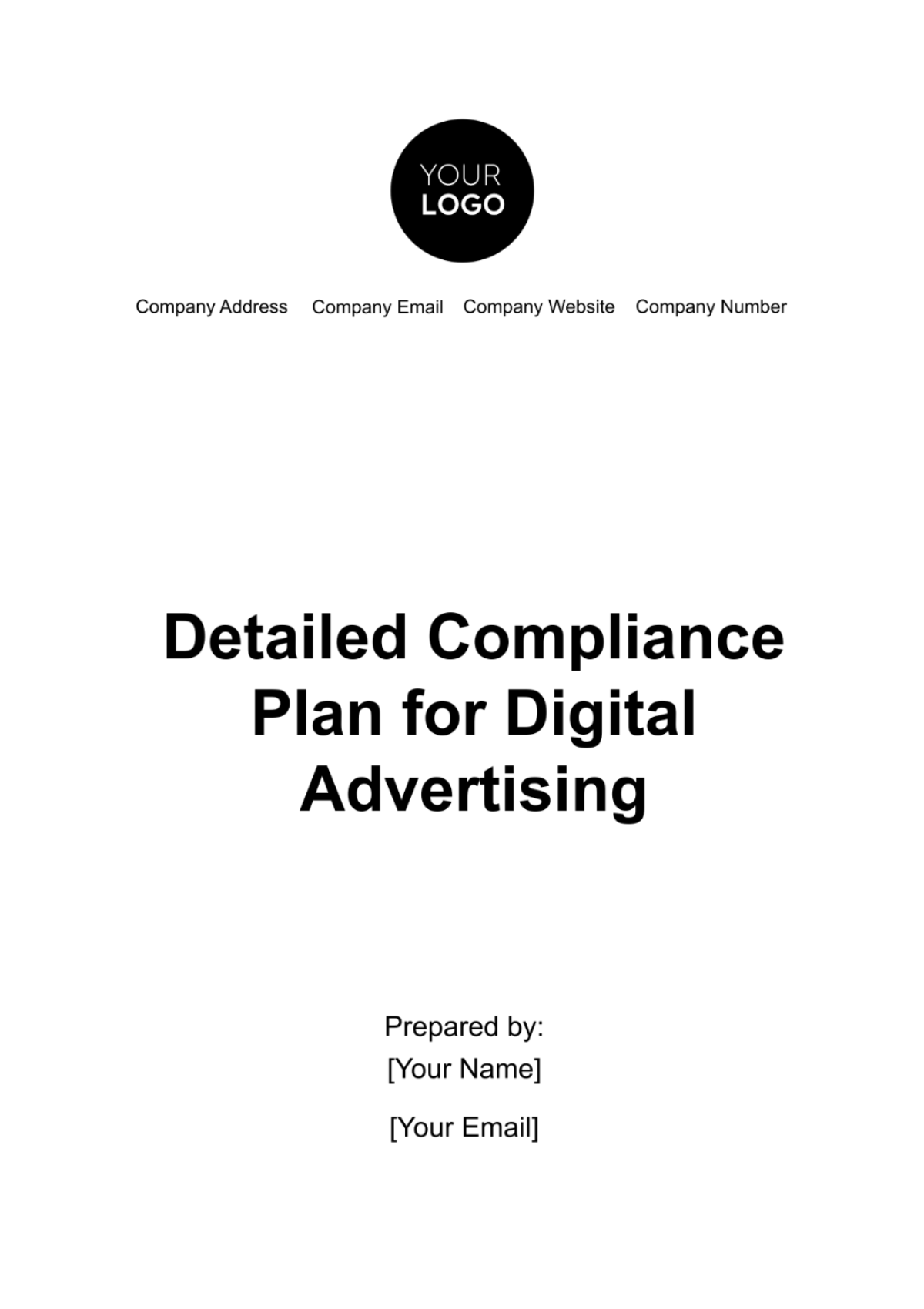 Free Detailed Compliance Plan for Digital Advertising Template