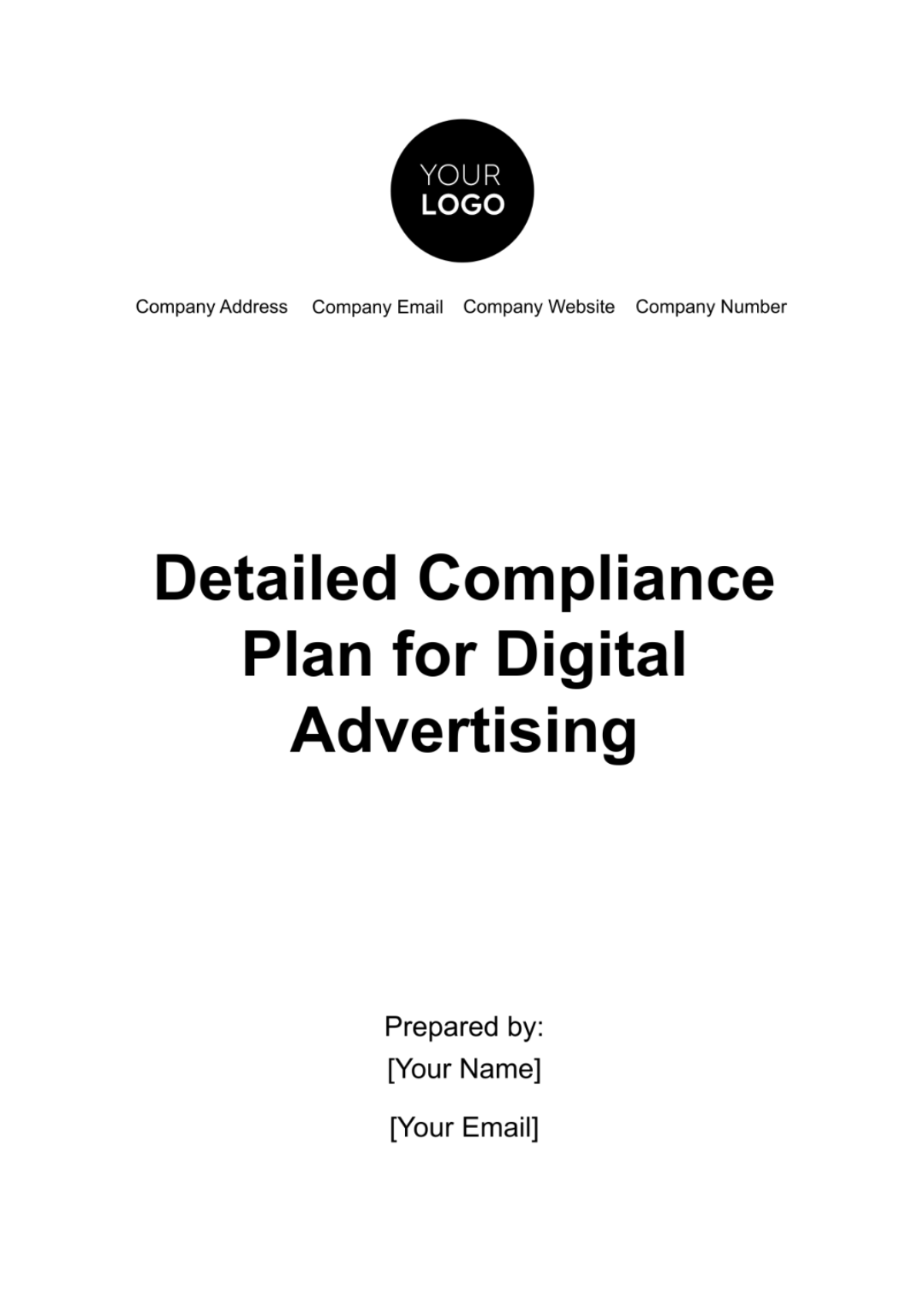 Detailed Compliance Plan for Digital Advertising Template - Edit Online & Download