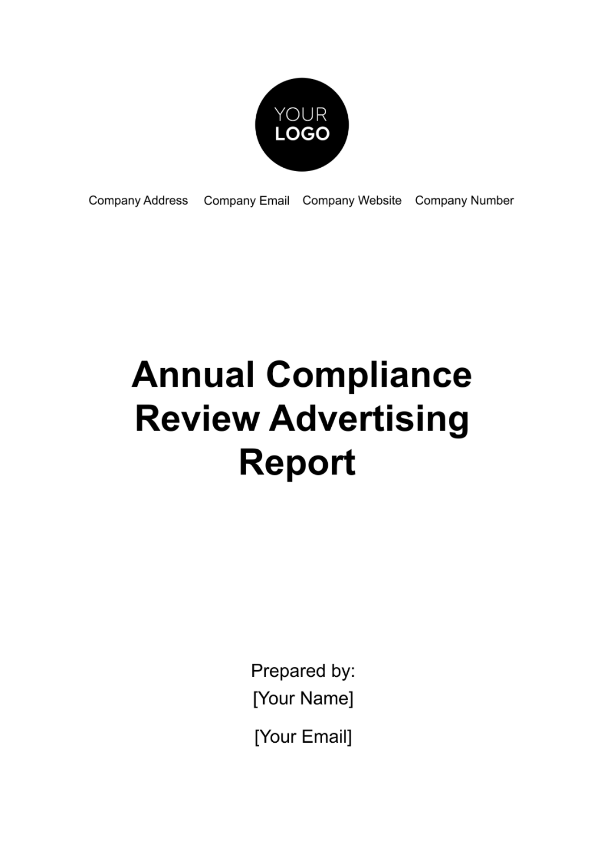 Annual Compliance Review Advertising Report Template