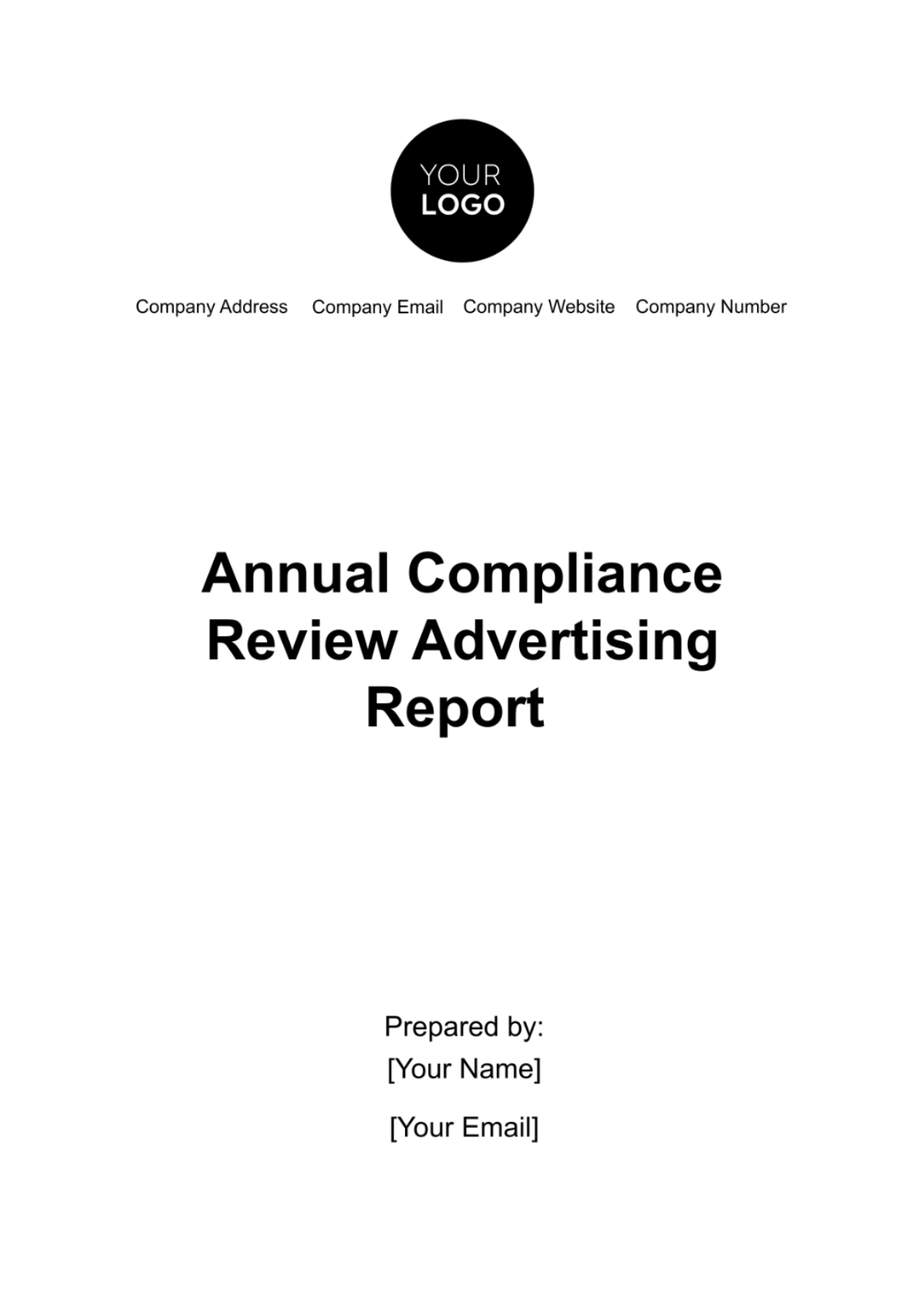 Annual Compliance Review Advertising Report Template - Edit Online & Download