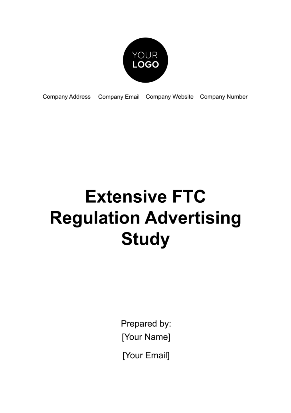 Extensive FTC Regulation Advertising Study Template