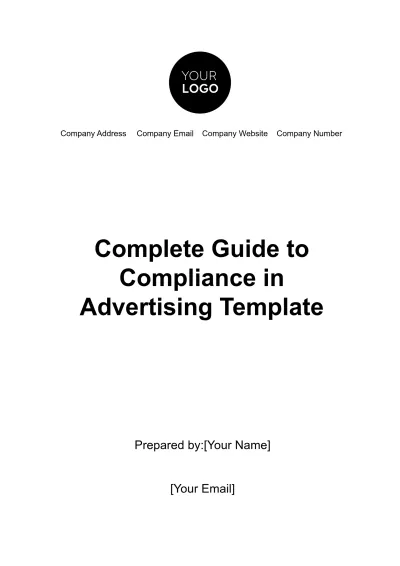 Free Complete Guide to Compliance in Advertising Template to Edit Online
