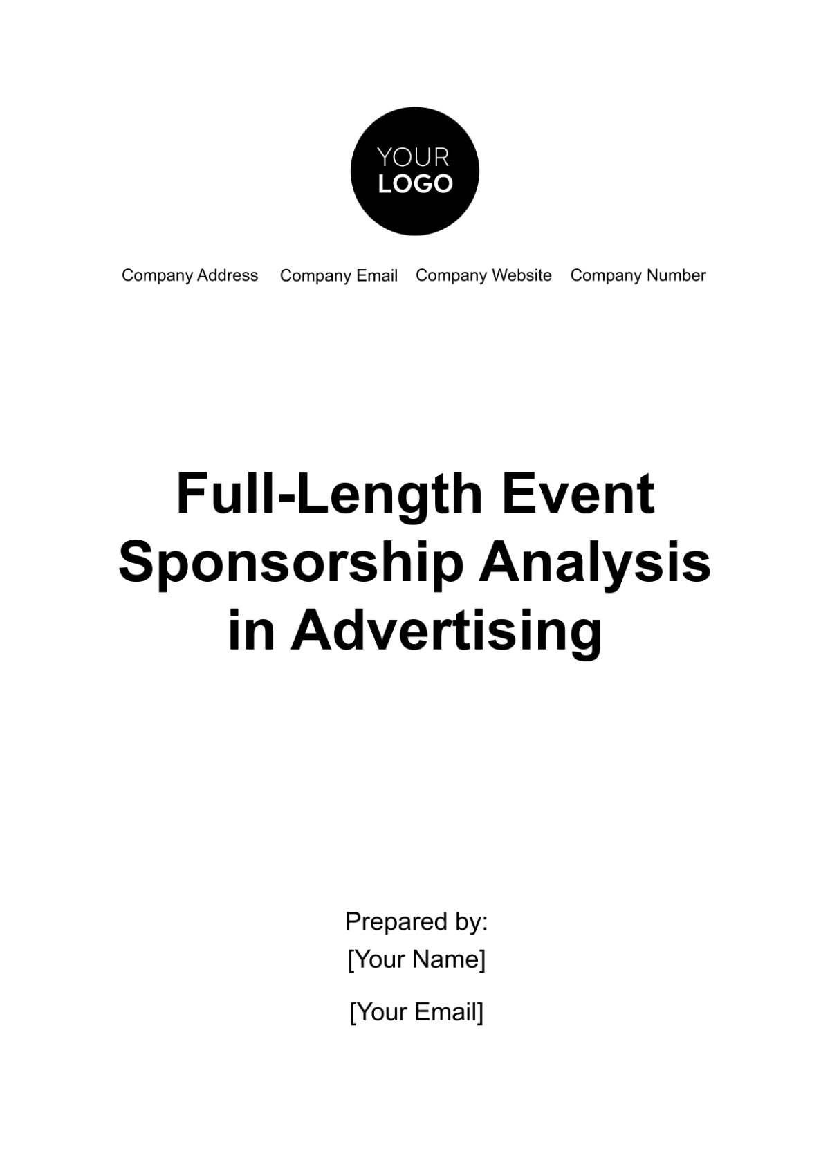 Free Full-Length Event Sponsorship Analysis in Advertising Template
