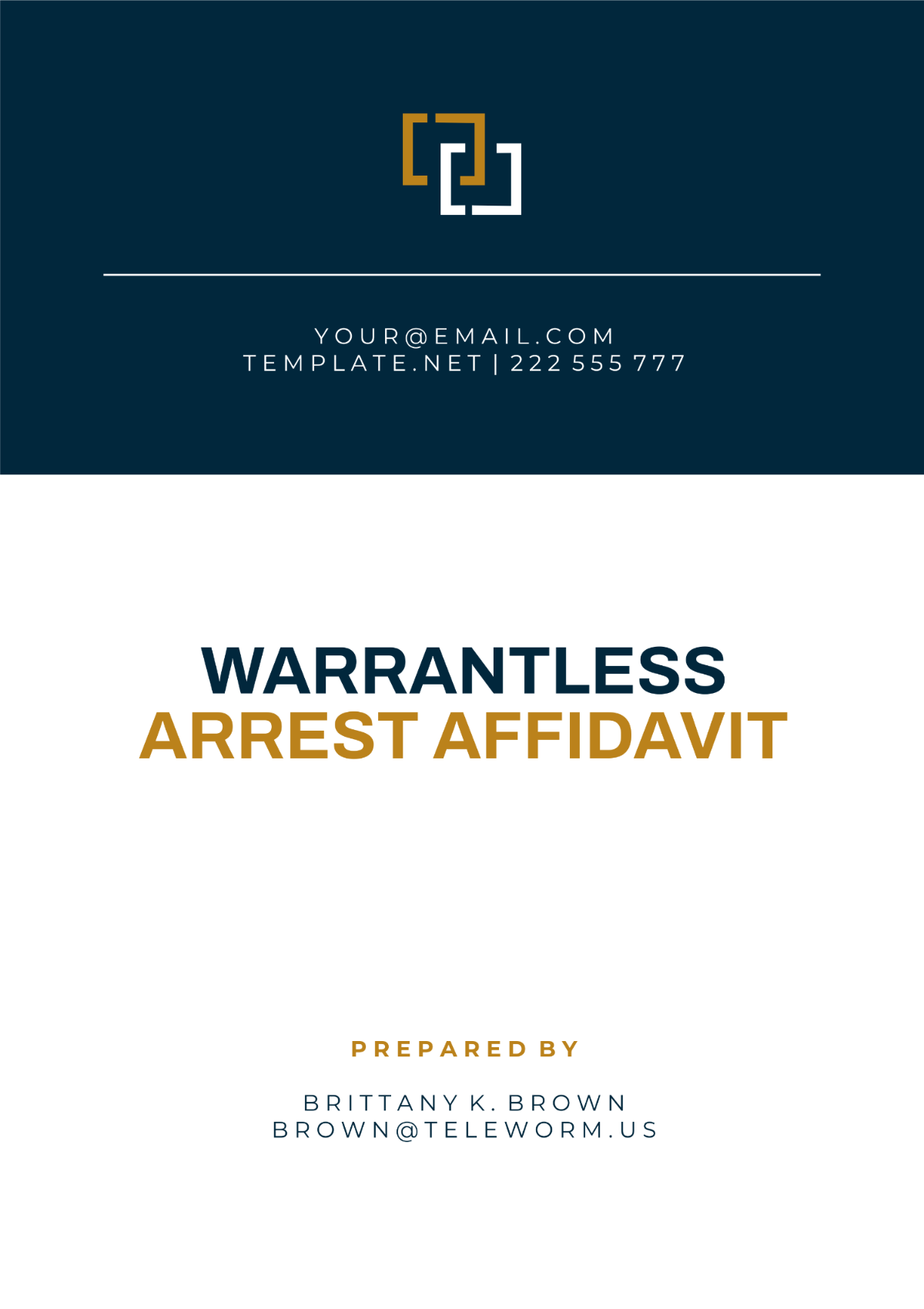 Warrantless Arrest Affidavit Template