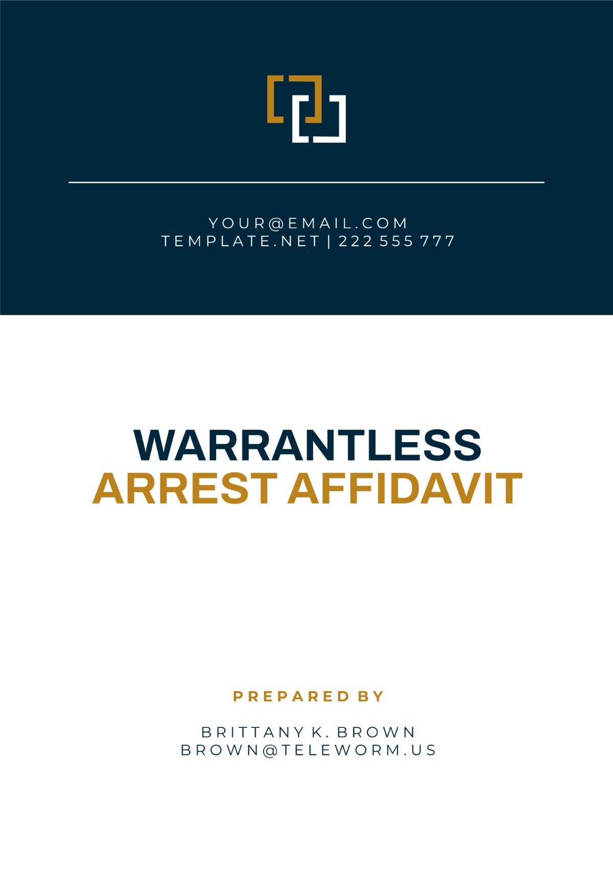 Warrantless Arrest Affidavit Template - Edit Online & Download