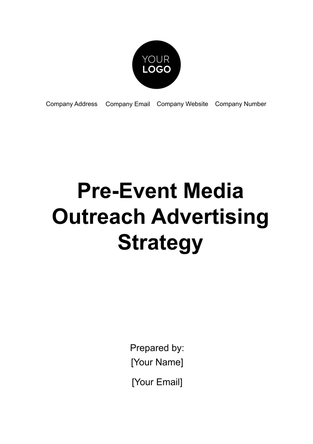 Pre-Event Media Outreach Advertising Strategy Template