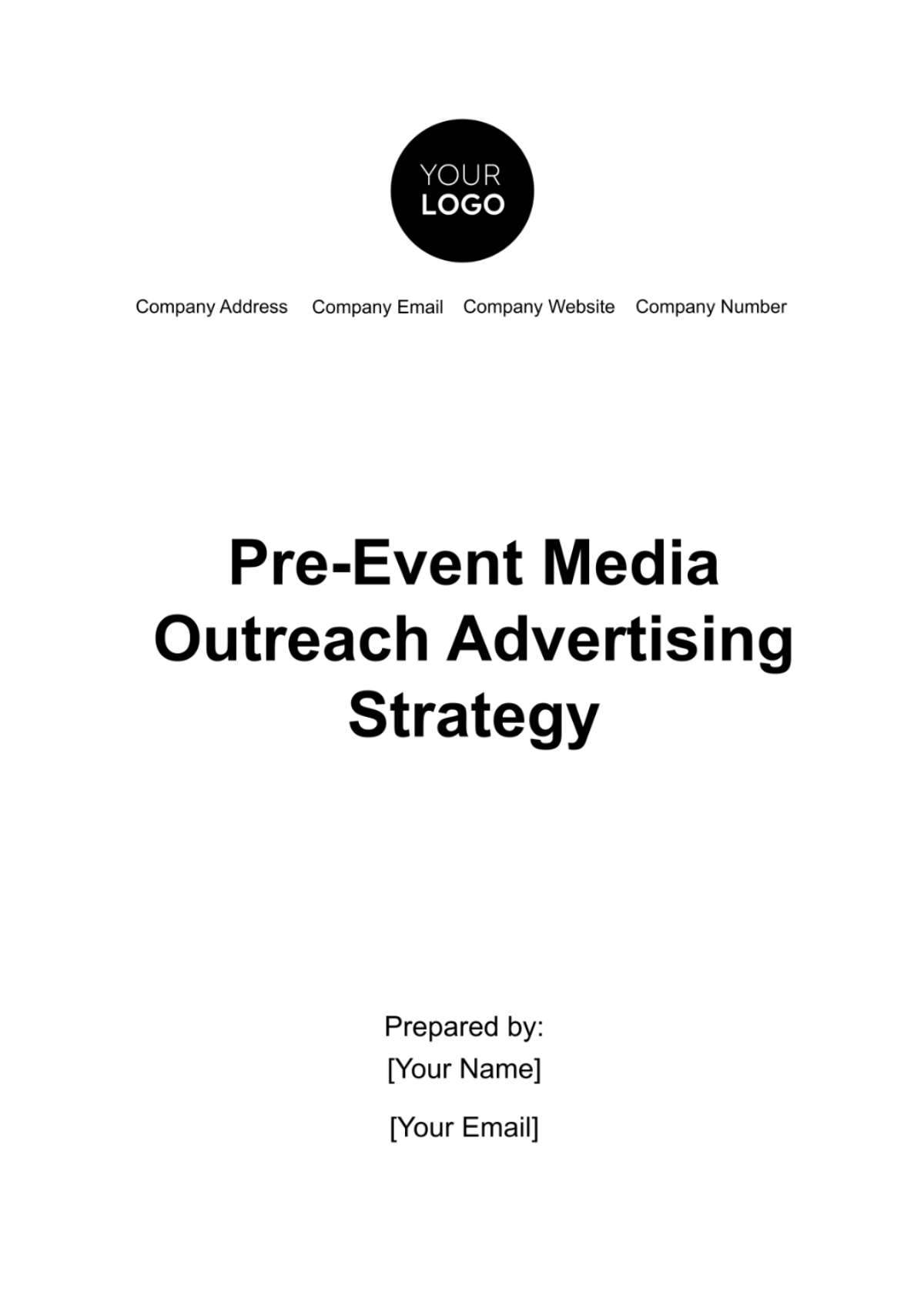 Pre-Event Media Outreach Advertising Strategy Template - Edit Online & Download