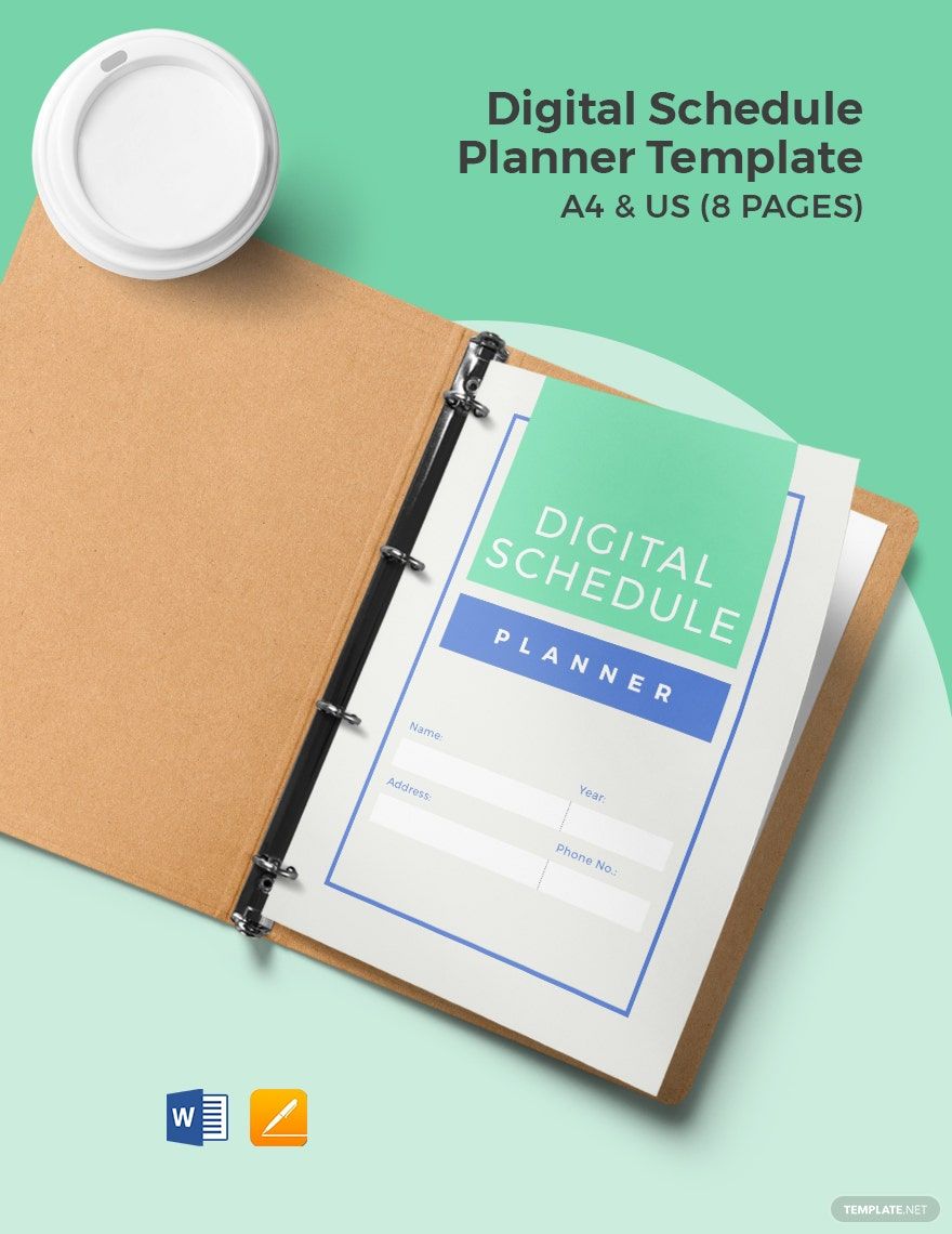 Digital Schedule Planner Template