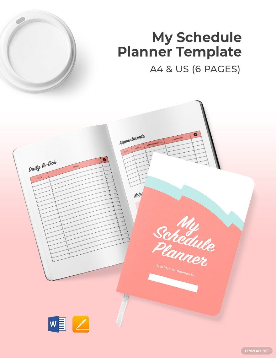 Printable Schedule Planner Template in Word, PDF, Apple Pages