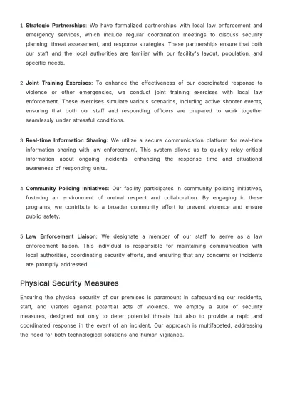 Free Nursing Home Workplace Violence Prevention Plan Template to Edit Online