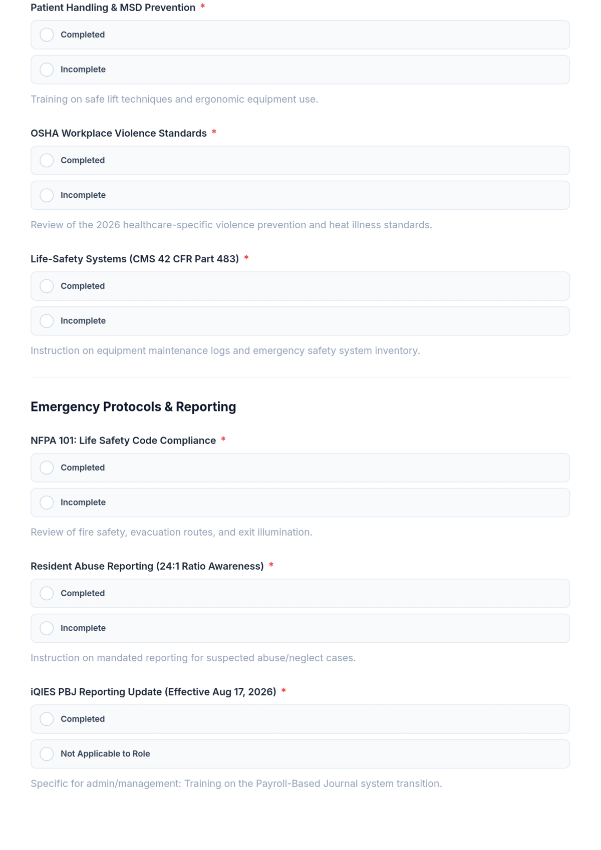 Free Nursing Home Safety Training Checklist Template & AI Maker Free Nursing Home Safety Training Checklist Template & AI Maker
