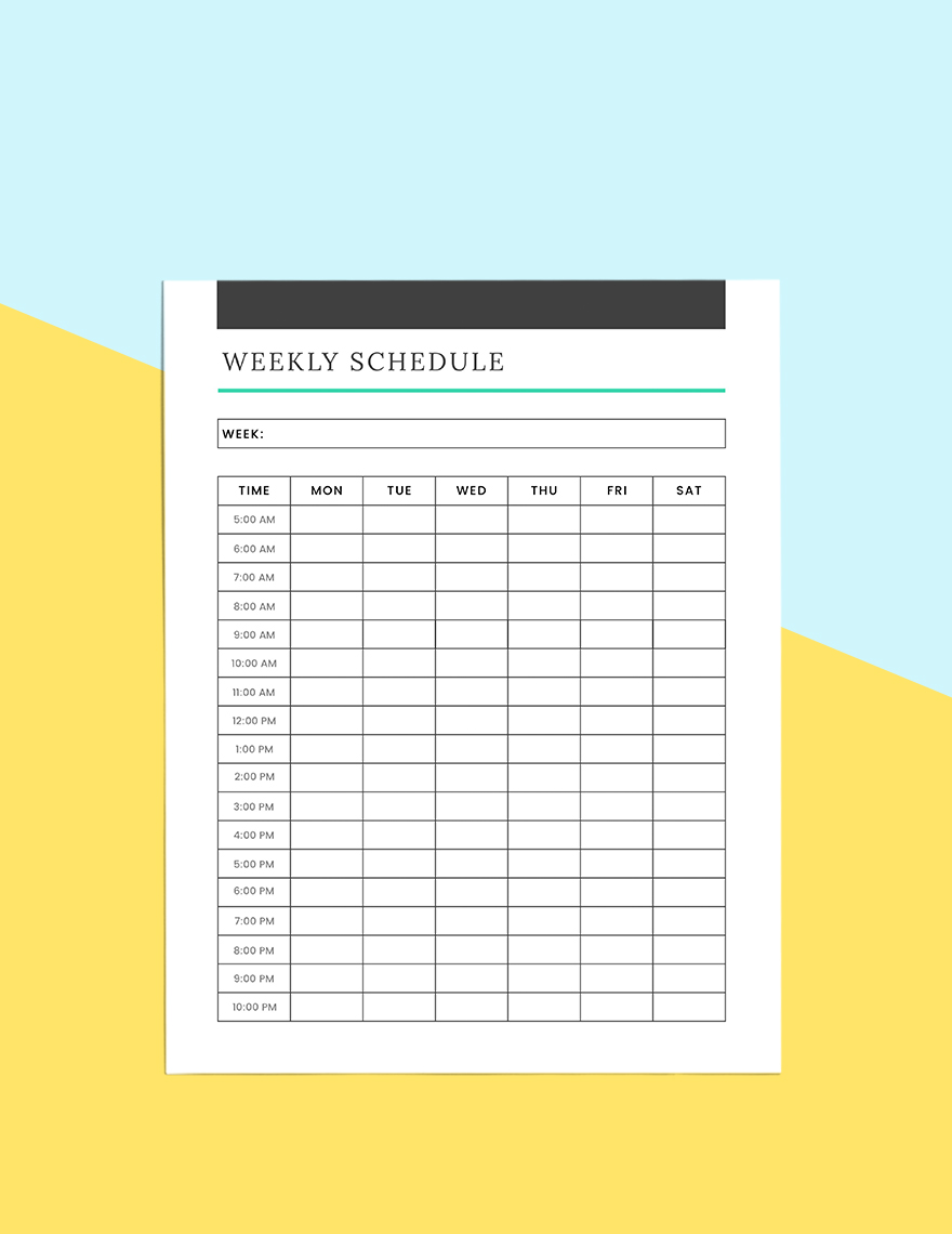 Simple Schedule Planner Template