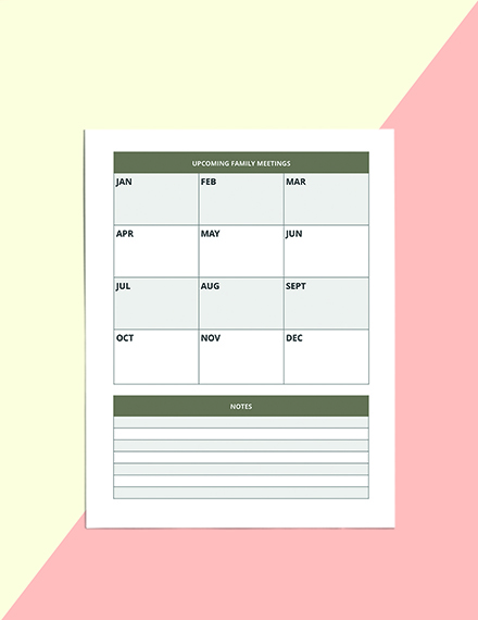 Family meeting Planner Template Format