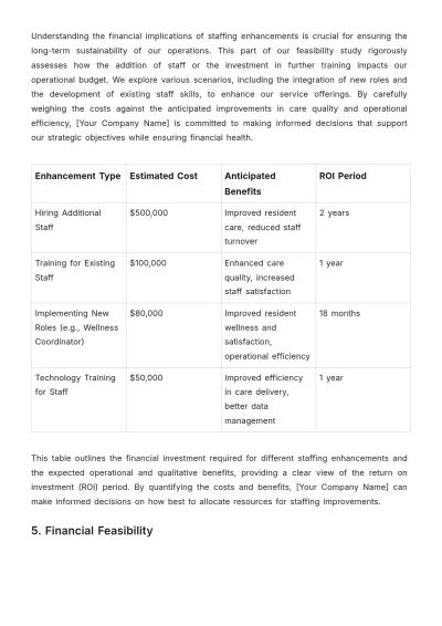 Free Nursing Home Staff Feasibility Study Template to Edit Online