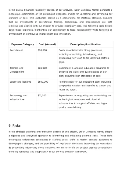 Free Nursing Home Staff Feasibility Study Template to Edit Online