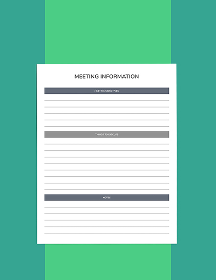 Staff meeting planner template Format
