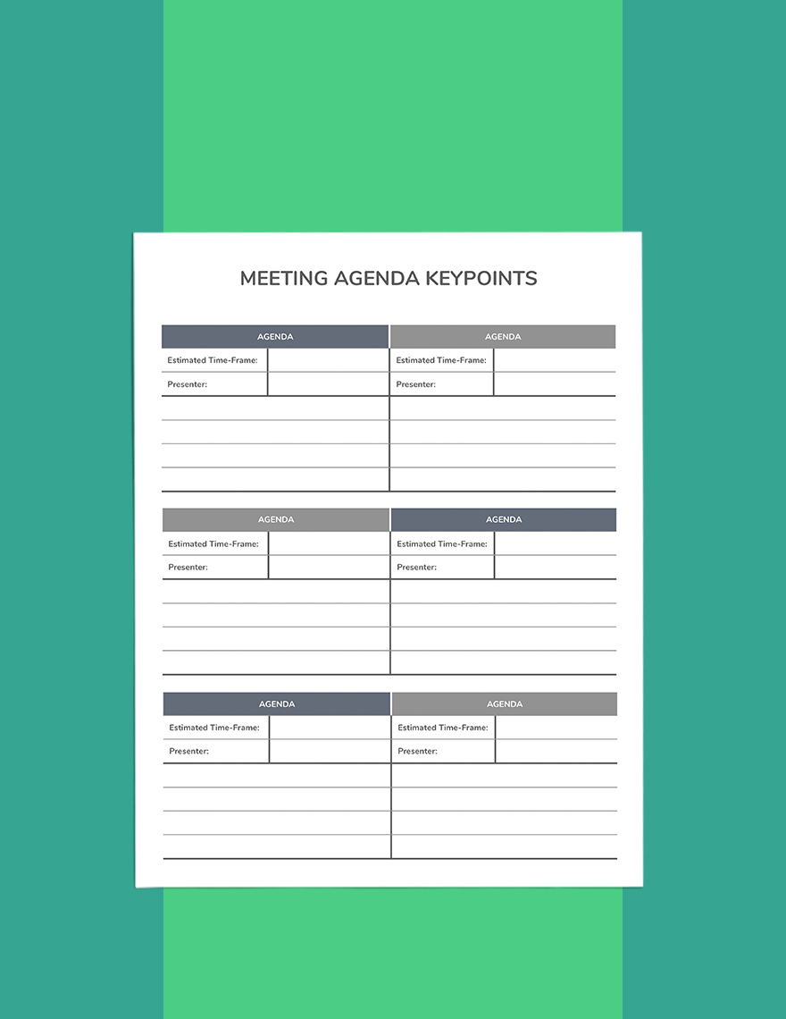 Staff Meeting Planner Template