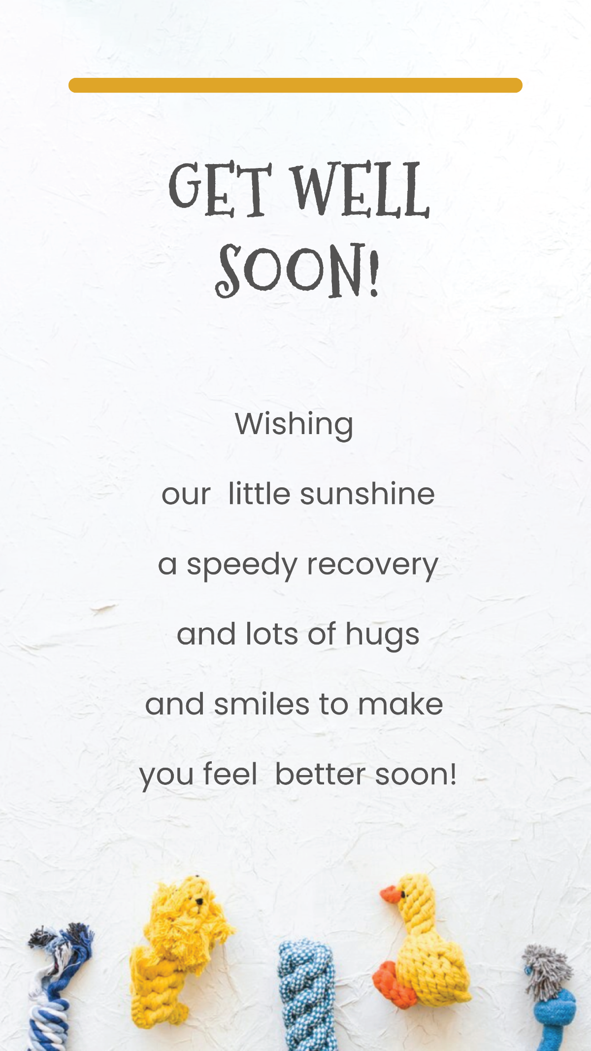 Get Well Soon Message For Toddler