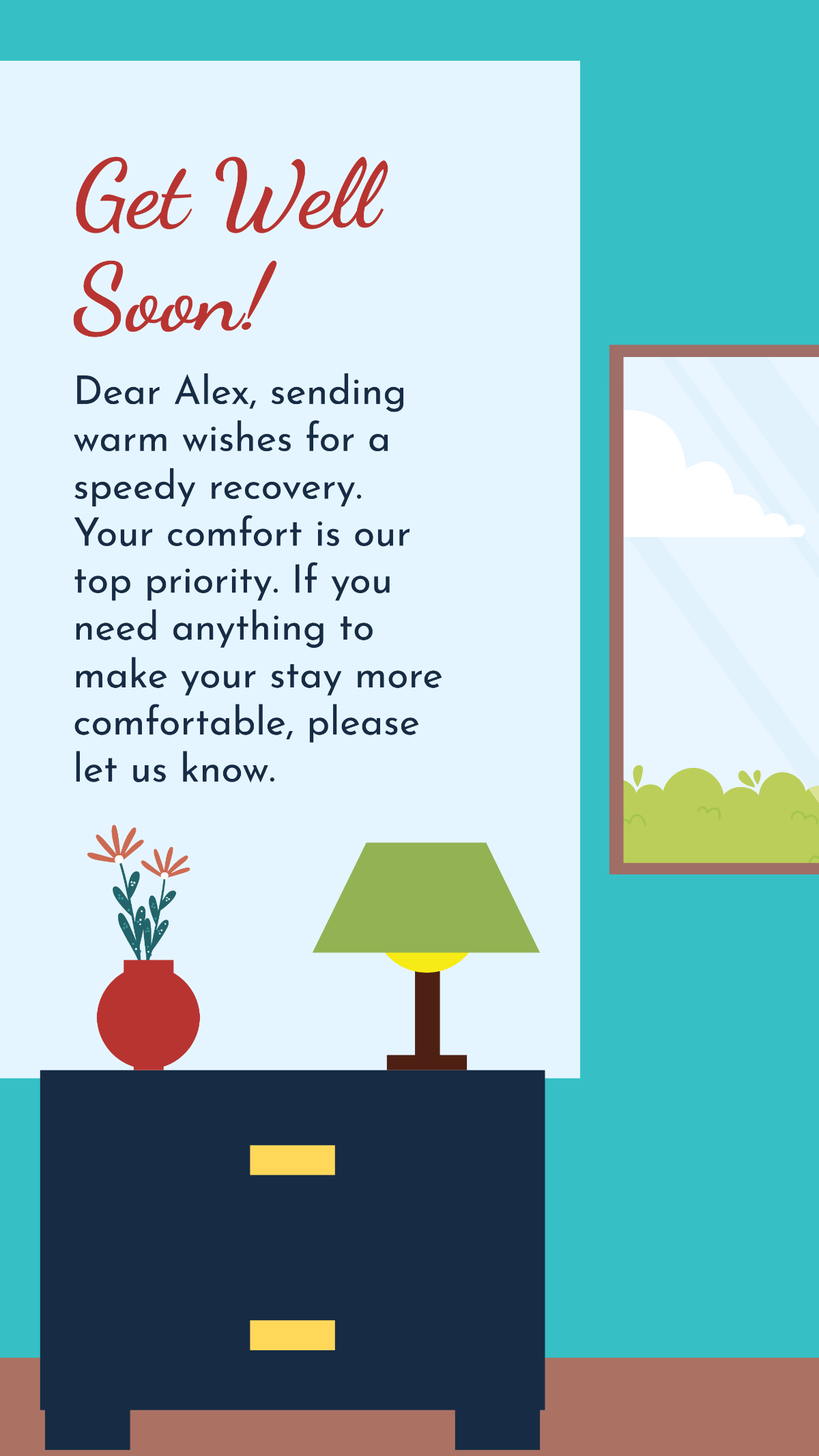 Free Get Well Soon Message For Hotel Guest Template