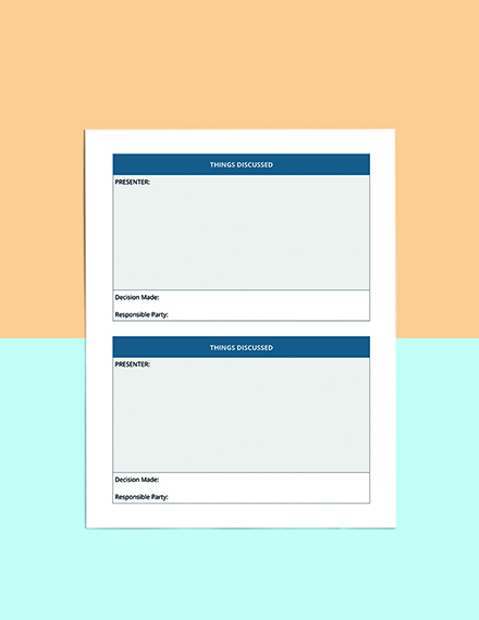 Appointment Meeting Planner Template Format