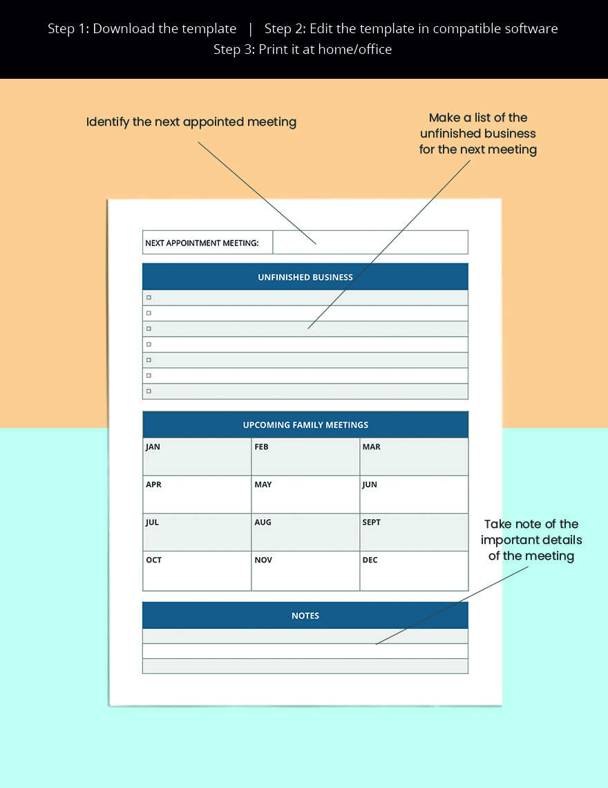Appointment Meeting Planner Template