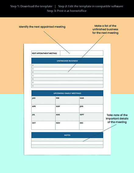 Appointment Meeting Planner Template Printable