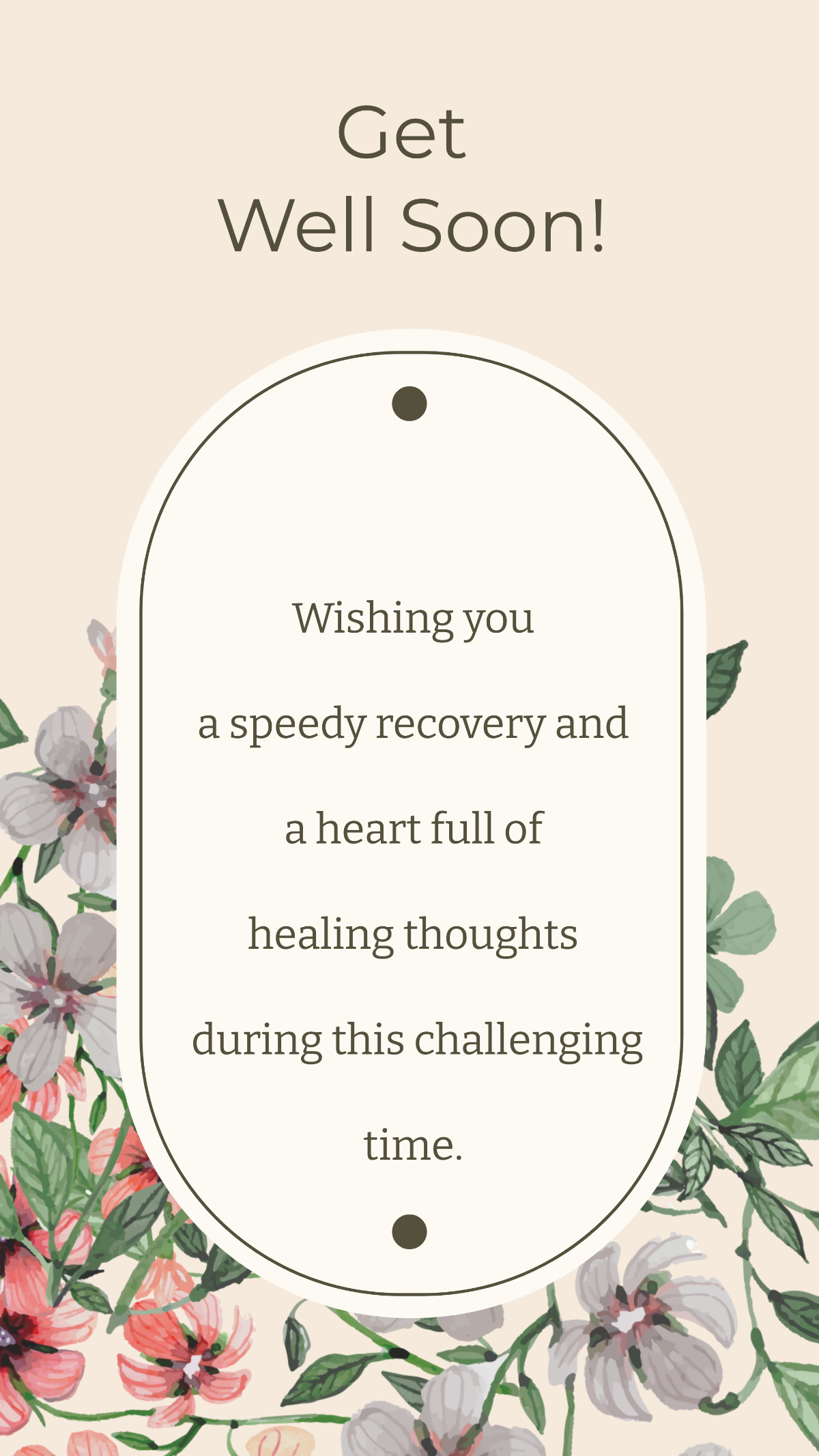 Free Get Well Soon Emotional Quote Template