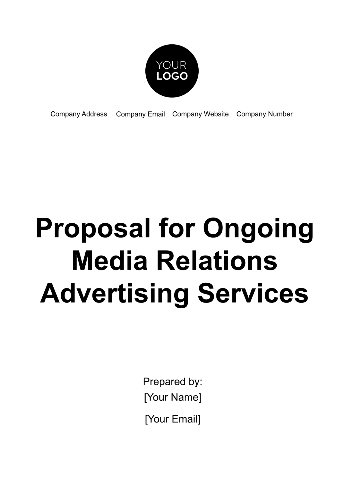 Proposal for Ongoing Media Relations Advertising Services Template