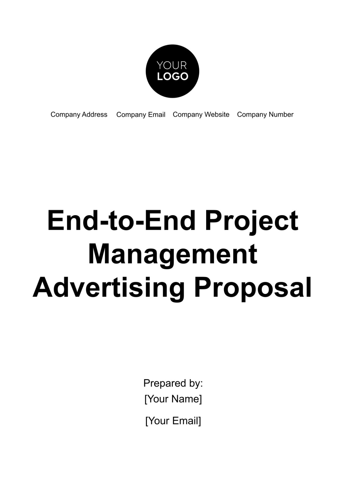 Free End-to-End Project Management Advertising Proposal Template
