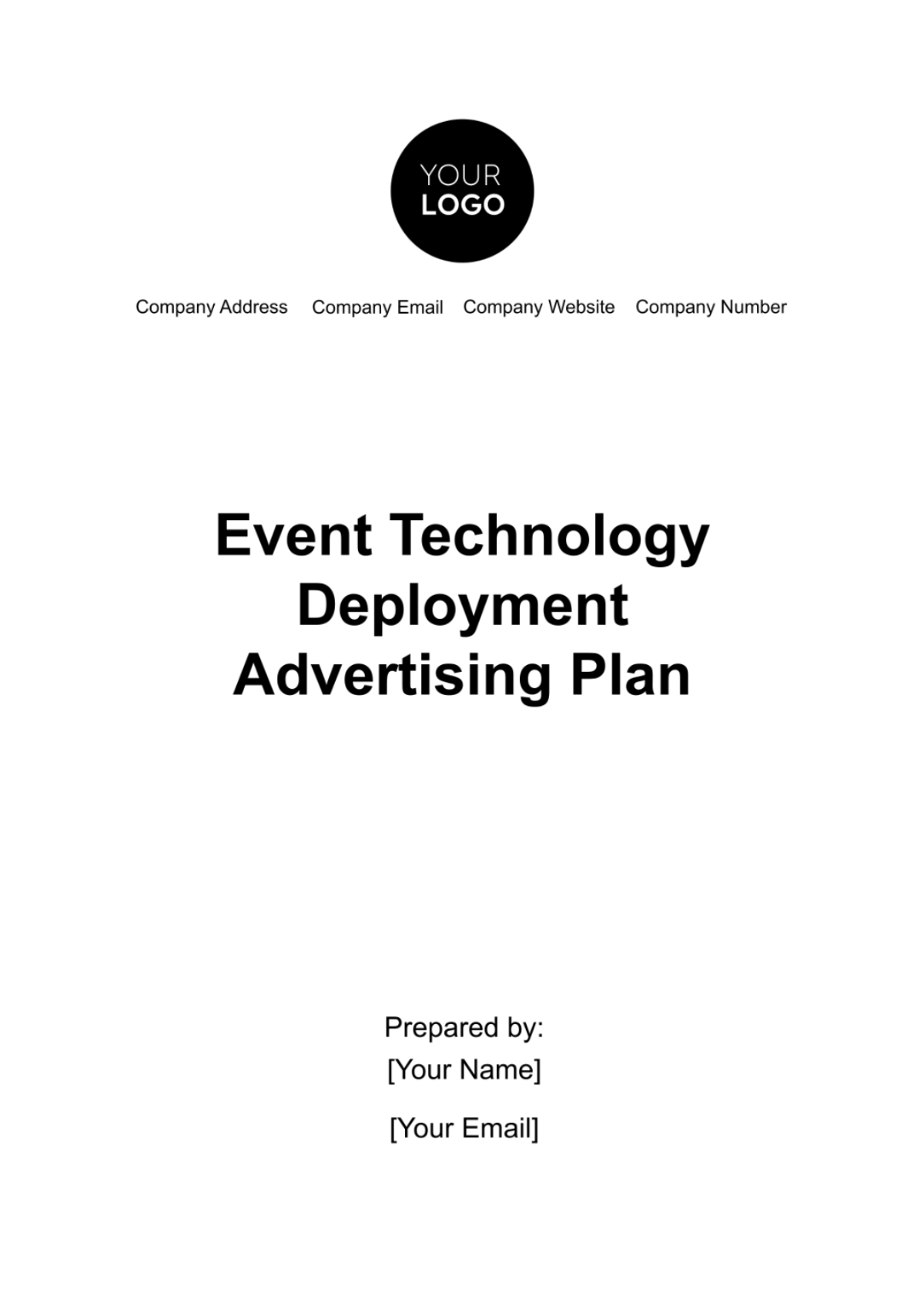 Free Event Technology Deployment Advertising Plan Template