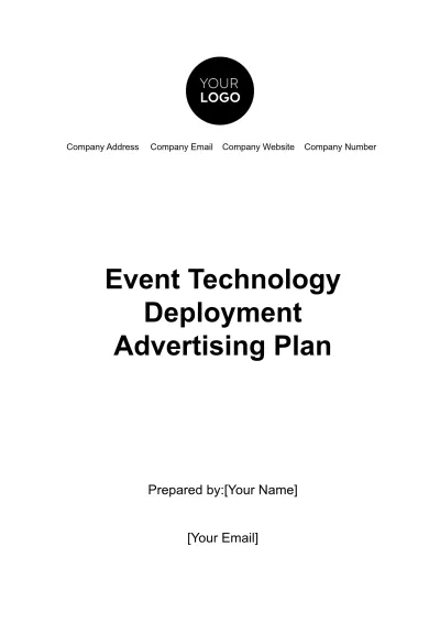 Free Event Technology Deployment Advertising Plan Template to Edit Online