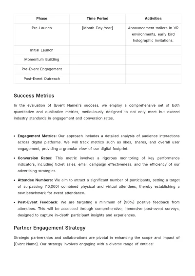 Free Event Technology Deployment Advertising Plan Template to Edit Online