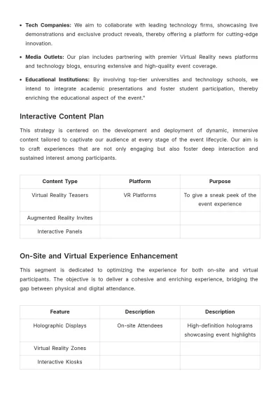 Free Event Technology Deployment Advertising Plan Template to Edit Online