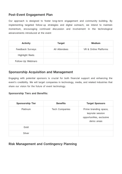 Free Event Technology Deployment Advertising Plan Template to Edit Online