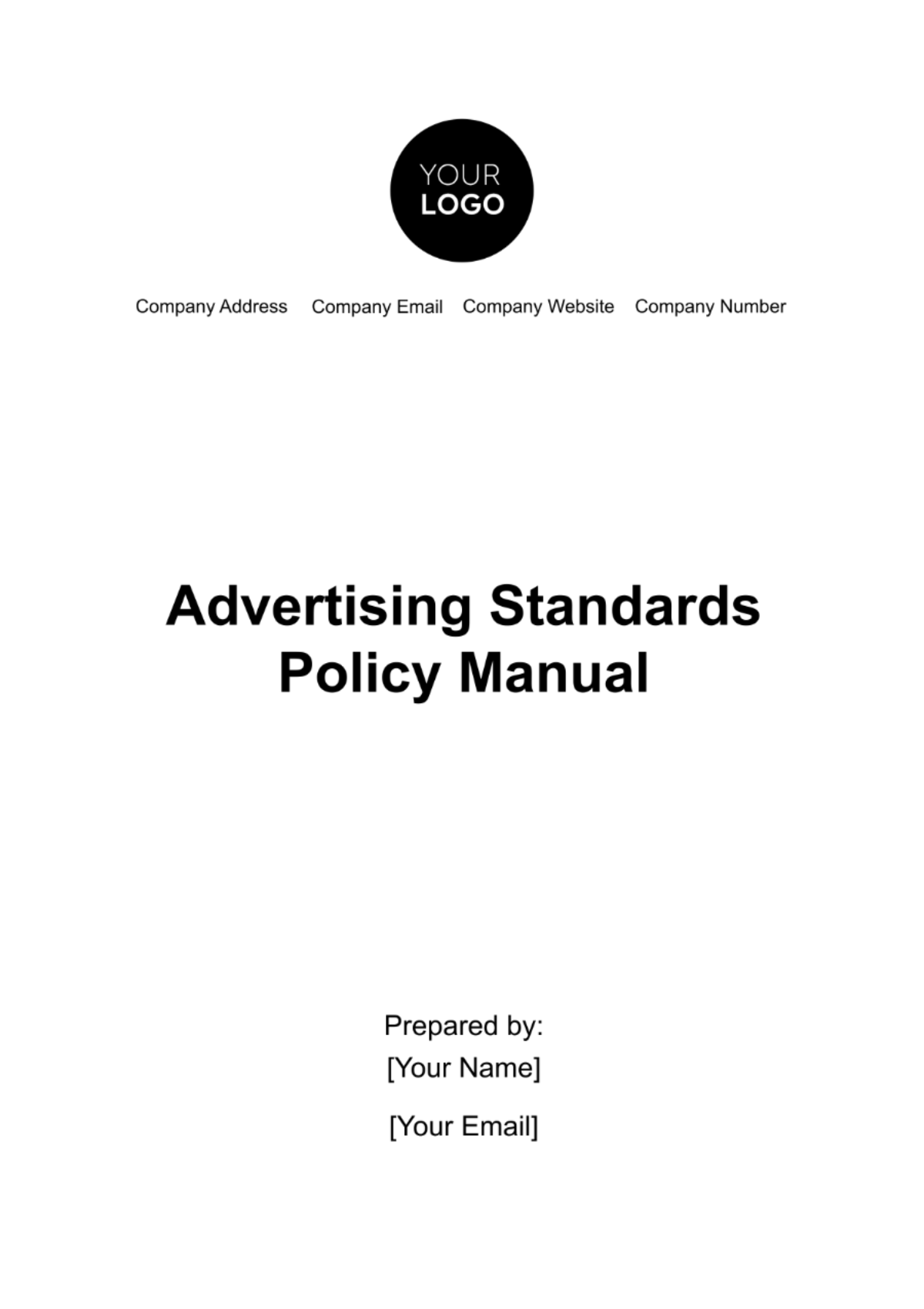Advertising Standards Policy Manual Template