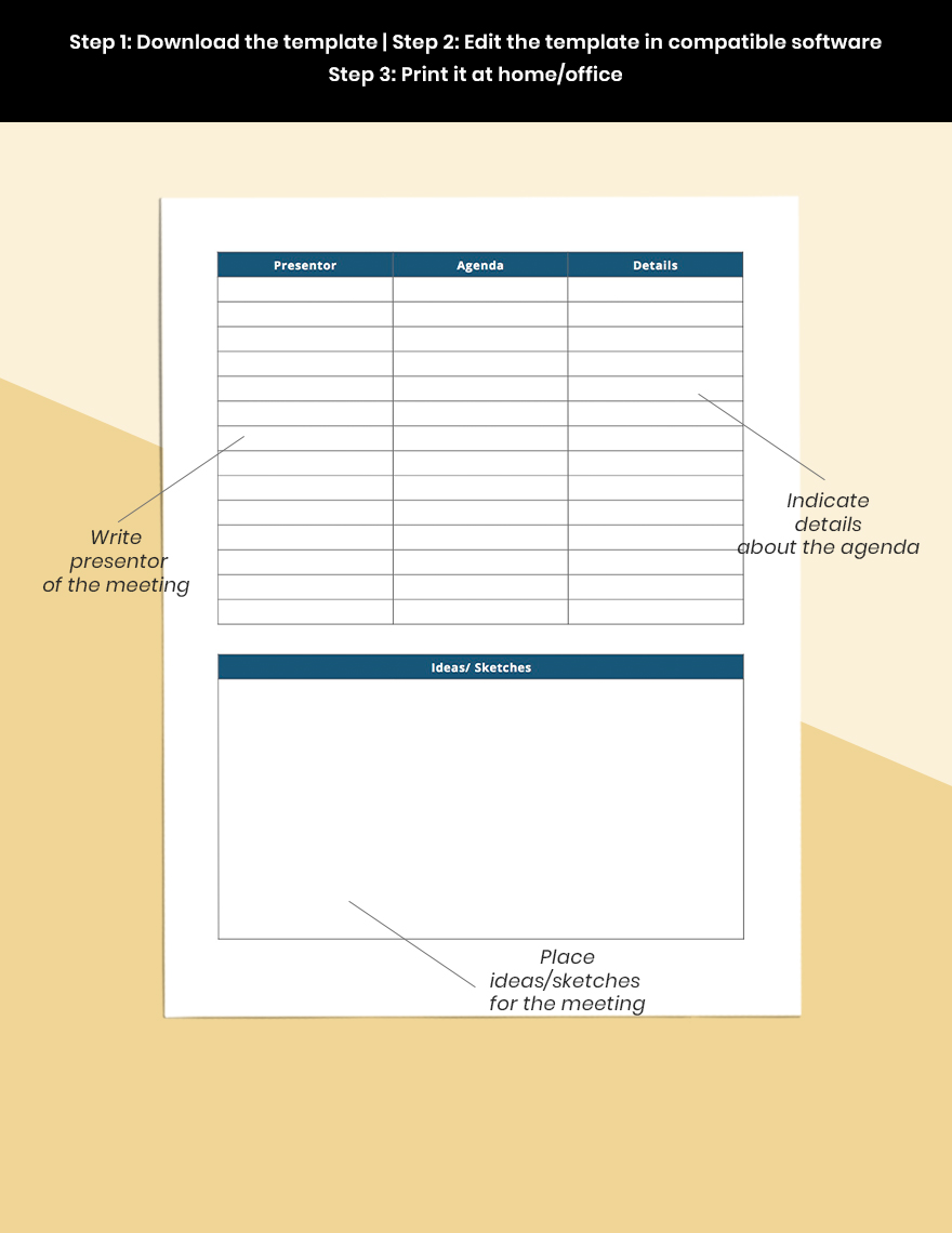 Business Meeting Planner Template