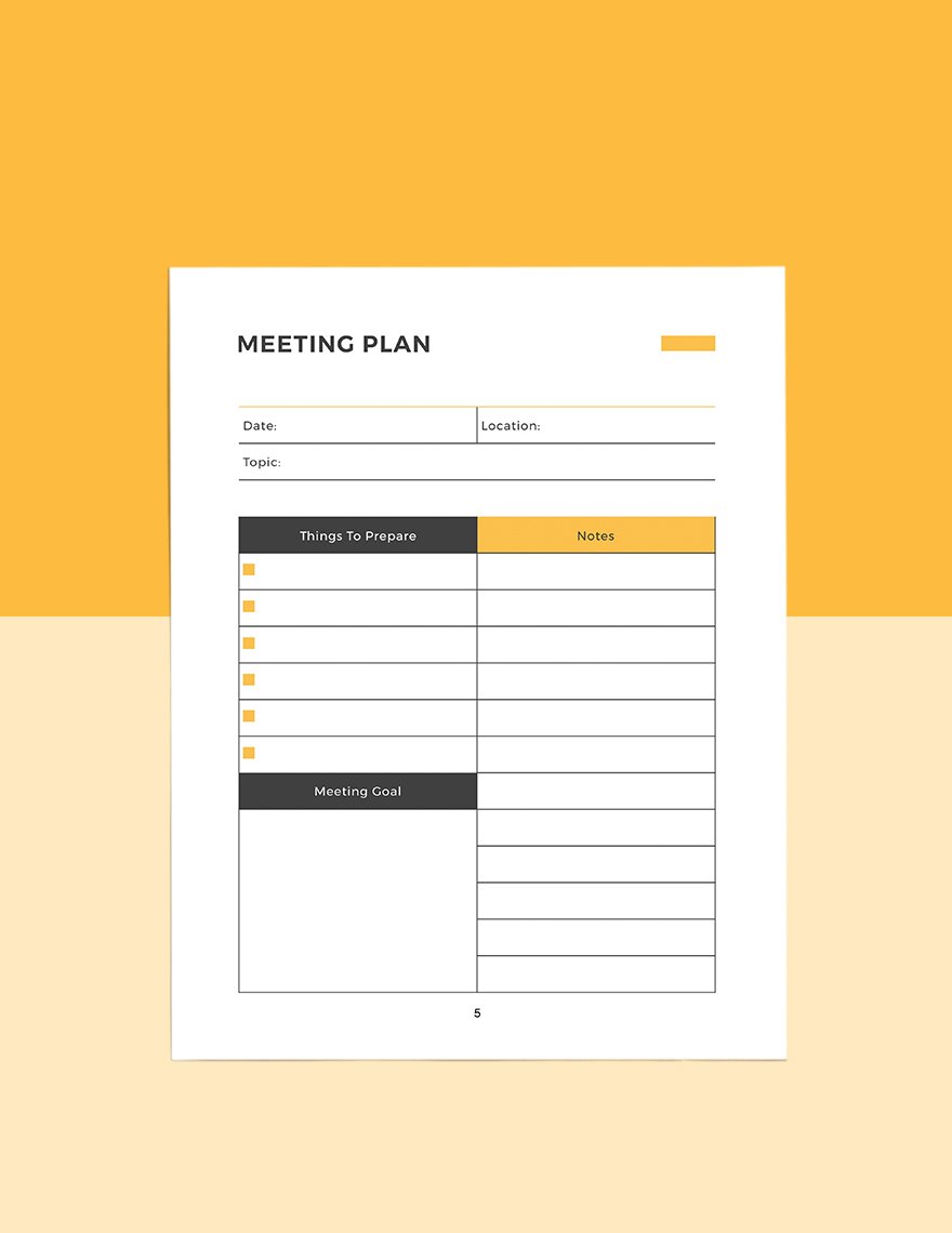 Digital Meeting Planner Template