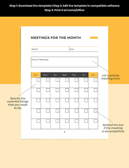 Printable Digital Meeting Planner